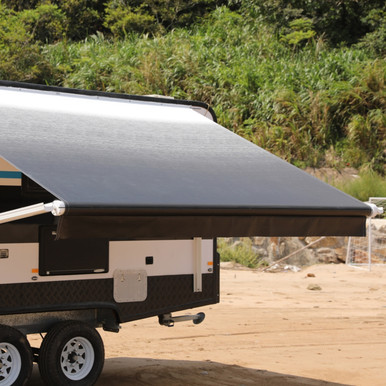 Motorized Retractable RV Awning - White Frame