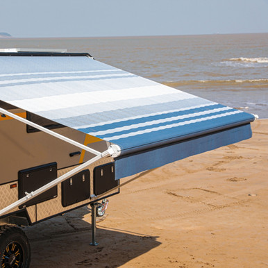 Non-Motorized Retractable RV Awning - White Frame