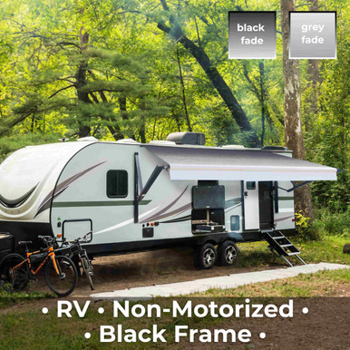 Non-Motorized Retractable RV Awning - Black Frame