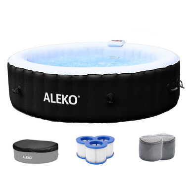 Inflatable Jetted Hot Tub with Insulated Cover - 6 persons