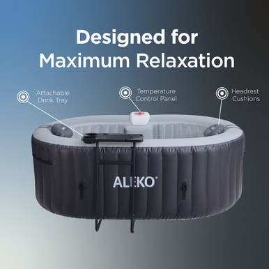 * NEW * Diamond Inflatable Jetted Hot Tub with Energy Efficient Cover – Black – 2 Person