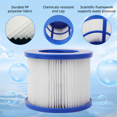 Water Filter Cartridge for Inflatable Hot Tub Spa - Blue - 4 Pack