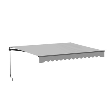 Caribbean Manual Retractable Patio Awning - Black Frame - Silver Gray