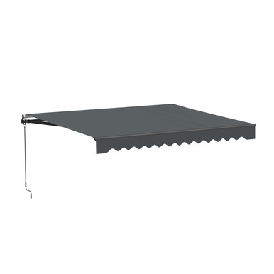 Caribbean Manual Retractable Patio Awning - Black Frame - Charcoal Gray