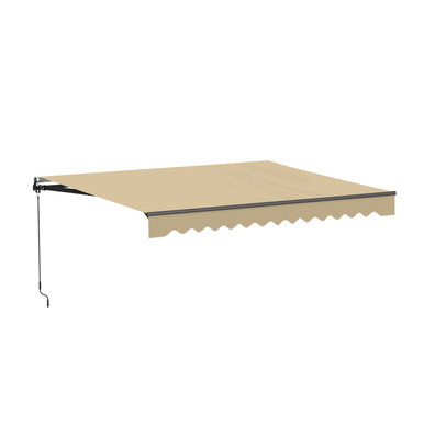 Caribbean Manual Patio Retractable Awning - Black Frame - Desert Sand