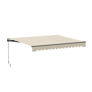 Caribbean Manual Retractable Patio Awning - Black Frame - Ivory Cream