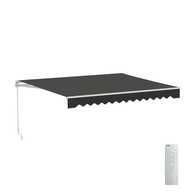 Caribbean Motorized Patio Awning - White Frame - Onyx Black
