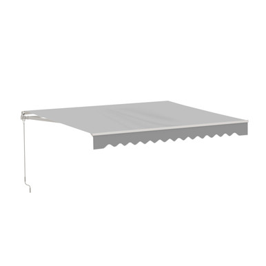Caribbean Manual Retractable Patio Awning - White Frame - Silver Gray