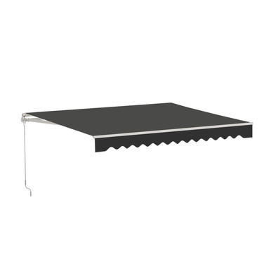 Caribbean Manual Retractable Patio Awning - White Frame - Onyx Black