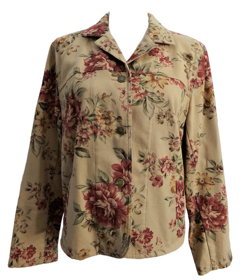 Talbots Womens Brown Beige Tan Rose Floral Denim Jacket Size Medium womens women's Shabby Denim Jacket women's Pretty Denim Jacket womens women's comfy denim jacket women's shabby jacket women's casual jacket women's jacket wear with jeans women's floral denim jacket women's stylish denim jacket women's casual fashion women's spring fashion women's summer fashion women's fall fashion ideas women's comfortable fashion women's date night fashion ideas women's comfy jacket women's comfortable jacket comfortable women's clothing size medium size M m