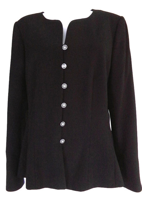 Women's Black Blazer Jacket with Military Style Buttons SIZE 14 elegant womens blazer career wear to work beautiful blazer formal blazer wear to wedding wear to office party smart blazer