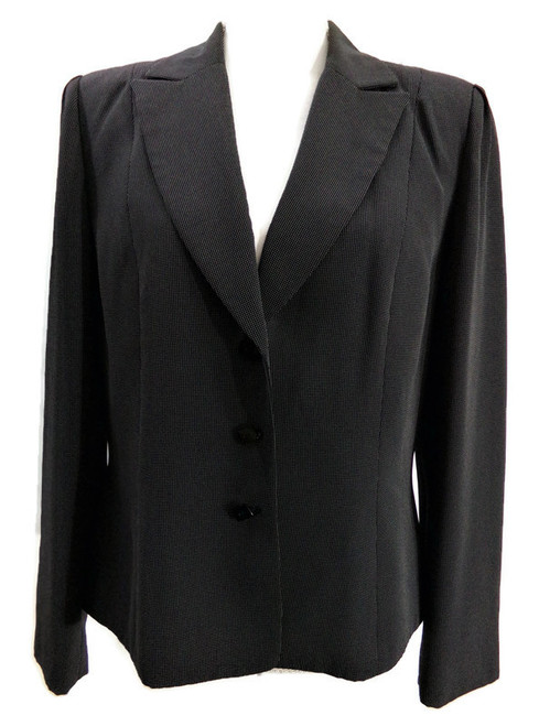 Tahari Arthur S. Levine Women's Black Micro Polka Dot Blazer Jacket SIZE 12 pretty blazer jacket career blazer jacket wear to work blazer jacket to wear with jeans stylish elegant blazer jacket formal blazer jacket women's Swiss dot blazer jacket