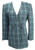 Women's Blue & Black Plaid Long Blazer Jacket SIZE 6