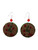 Wild Cherry Burlap & Berries Red & Green Orb Dangle Pierced Earrings