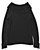 Women's Elegant Black Sweater with Draped Collar & Button Detailing SIZE MEDIUM