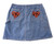 Wild Cherry Women's Hippie Vibe Denim Skort with Juicy Watermelon Hearts SIZE 12 