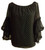 Women's Bohemian Style Black Sparkly Bell Sleeve Top SIZE MEDIUM