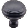 Brixton Rimmed Knob 1 1/4 Inch - Flat Black Interior Modern Shed Kitchen Bathroom Door Metal Knob Lock Hardware