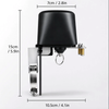 Dimensions of the Smart Wi-Fi valve controller showing overall height, width, and mounting size for installation on compatible quarter-turn ball valves.