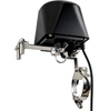 Rear view of the Smart Wi-Fi valve controller showing the heavy-duty mounting bracket, actuator arm, and clamp assembly designed for compatible quarter-turn ball valves.