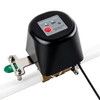 Top view of the Smart Valve Controller displaying the manual control button and Wi-Fi connectivity indicator installed on a compatible plumbing valve.