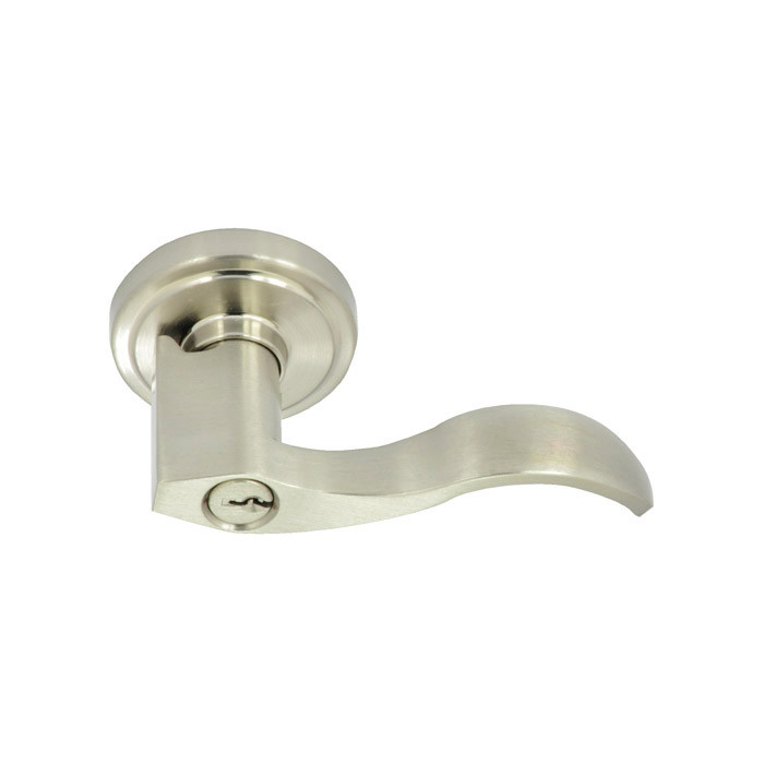 Satin Nickel Twin Peaks Right Hand Entry Lever by Better Home