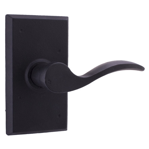 Molten Bronze Carlow Right Hand Privacy Door Lever with Square Rosette - Black
