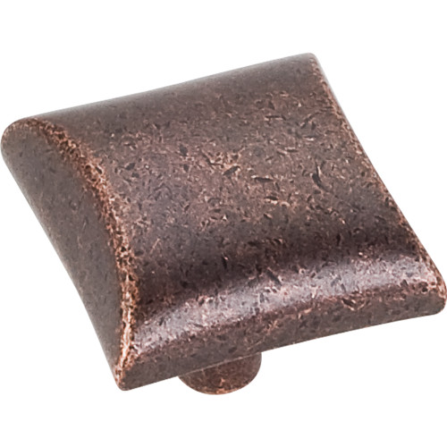 Distressed Oil Rubbed Bronze 1" Overall Length Square Cabinet knob 82356 (525DMAC) Elements Glendale Collection