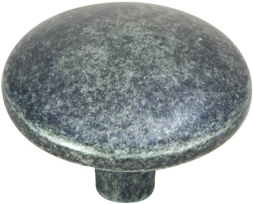 Antique Pewter Flat, Round Cabinet Knob by Hardware-House