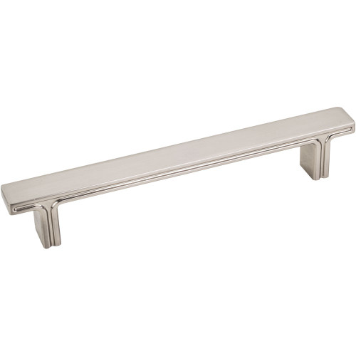 Satin Nickel 6-3/8" Anwick Decorative Rectangle Cabinet Pull (867-128SN)