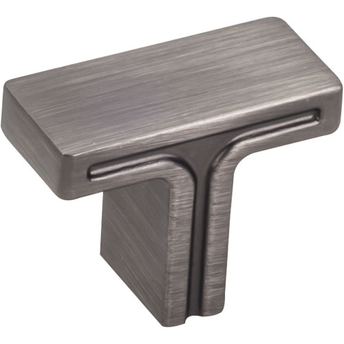 Brushed Pewter 1-3/8" Anwick Decorative Rectangle Cabinet Knob (867BNBDL)