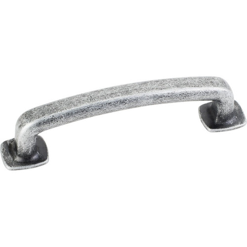 Distressed Antique Silver 4-5/8" Belcastel Decorative Forged Look Flat Bottom Pull (MO6373SIM-D)