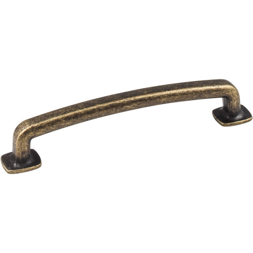 Distressed Antique Brass 5-7/8" Belcastel Decorative Forged Look Flat Bottom Pull (MO6373-128ABM-D)