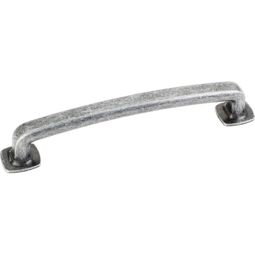 Distressed Antique Silver 5-7/8" Belcastel Decorative Forged Look Flat Bottom Pull (MO6373-128SIM-D)