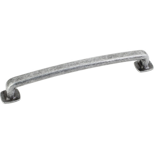 Distressed Antique Silver 7-1/8" Belcastel Decorative Forged Look Flat Bottom Pull (MO6373-160SIM-D)