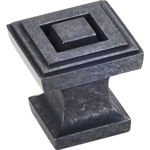 Gun Metal 1" Delmar Decorative Square Cabinet Knob (585DACM)