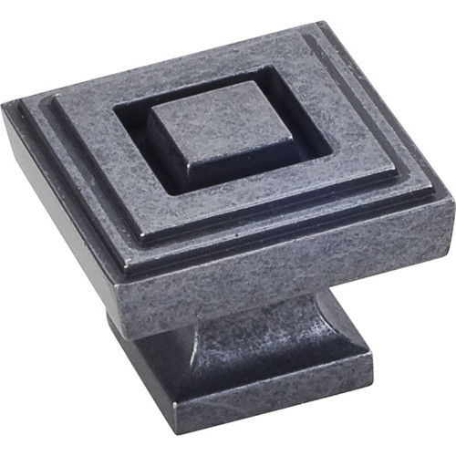 Gun Metal 1-1/4" Delmar Decorative Square Cabinet Knob (585L-DACM)