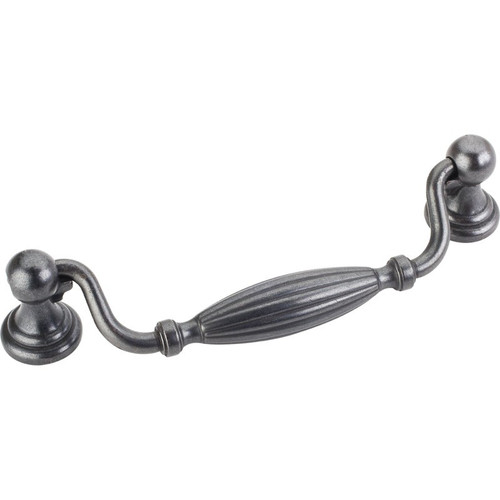 Gun Metal 5-15/16" Glenmore Decorative Ribbed Cabinet Pull (718-128DACM)