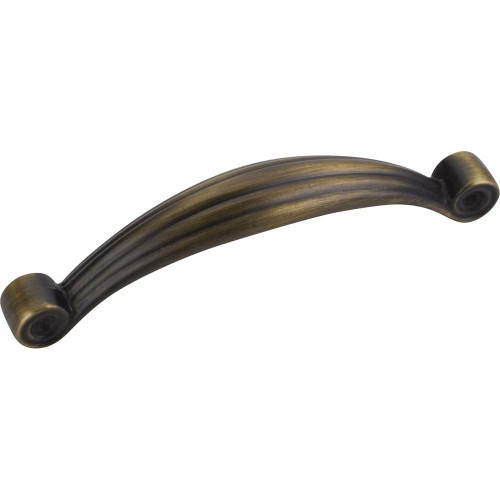 Antique Brushed Satin Brass 4-3/8" Lille Palm Leaf Decorative Cabinet Pull (415-96ABSB)