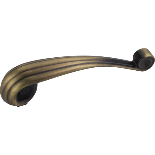 Antique Brushed Satin Brass 4-3/4" Lille Vertical Palm Leaf Decorative Cabinet Pull (415-96V-ABSB)