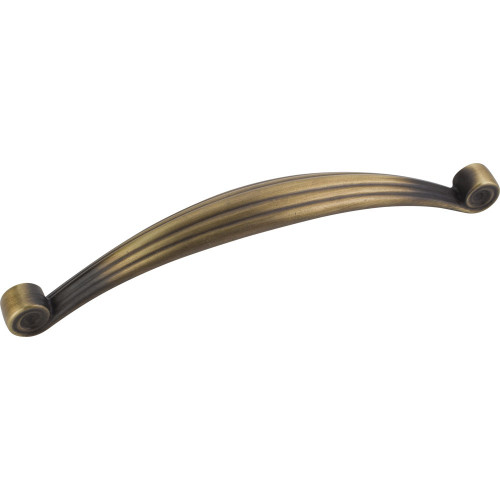 Antique Brushed Satin Brass 6-7/8" Lille Palm Leaf Decorative Cabinet Pull (415-160ABSB)