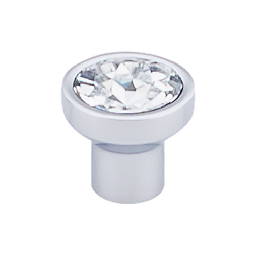 Barrington Wentworth Crystal Round Knob 13/16" - Polished Chrome Base