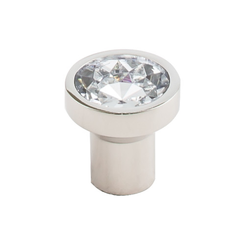 Barrington Wentworth Crystal Round Knob 1 1/8" - Polished Nickel Base