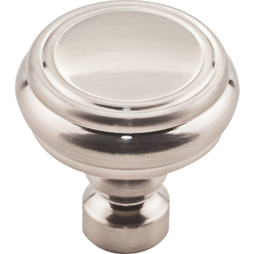 Brixton Rimmed Knob 1 1/4 Inch - Brushed Satin Nickel Interior Modern Shed Kitchen Bathroom Door Metal Knob Lock Hardware