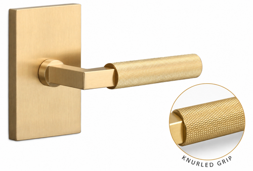 Sure-Loc Levanto Knurled Grip Passage Lever - Satin Brass
