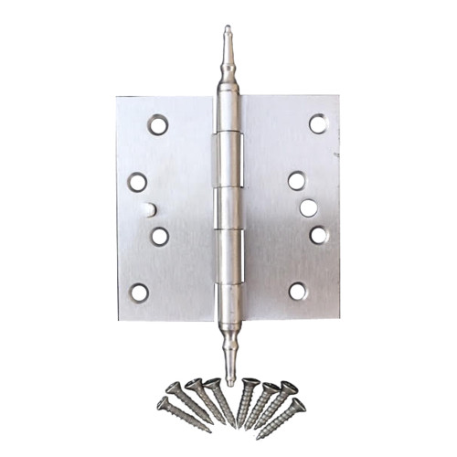 Satin Nickel 4" X 4" X Square Corner Door Hinge with Steeple Tip