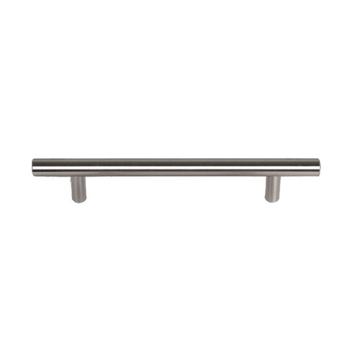 Satin Nickel Skyline Blvd. 7 13/32" (188mm) Solid Bar Pull, sold by Complete Home Hardware.