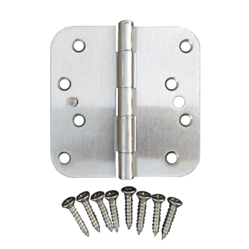 Satin Nickel 4" X 4" X 5/8"  Radius Corner Residential Exterior Hinge