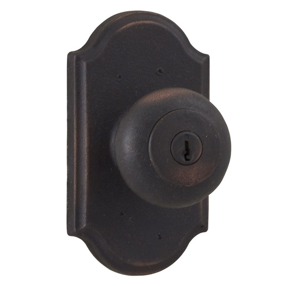 Molten Bronze Wexford Reversible Keyed Entry Door Knob with Premiere Rosette - Oil Rubbed Bronze