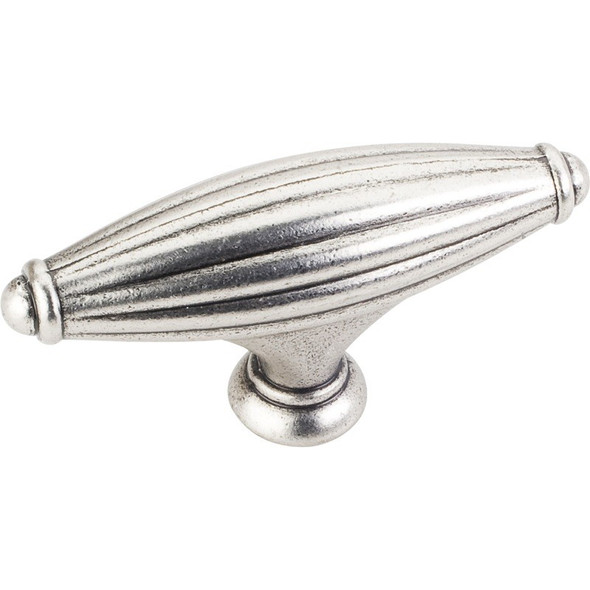 Distressed Pewter 2-15/16" Glenmore Decorative Ribbed Cabinet Knob (618L-BNMDL)